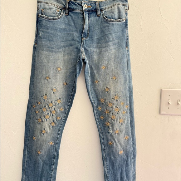 Anthropologie Blue Embroidered Jeans - Picture 4 of 7